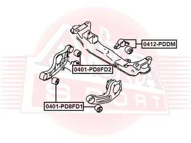 Asva 0401-PD8FD1 Сайлентблок подушки дифференциала | перед | - 2