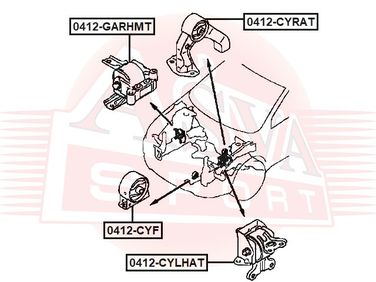Asva 0412-GARHMT Подушка двигателя | прав | - 3