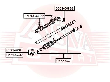 Asva 0501-GGS33 Втулка рулевой рейки | перед | - 2