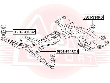 Asva 0801-S10RD Сайлентблок подушки дифференциала | перед | - 2