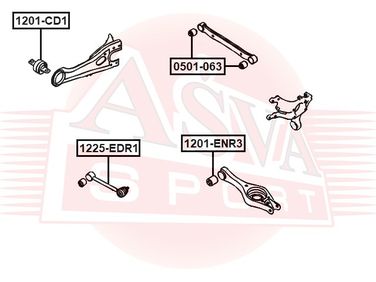 Asva 1225-EDR1 Тяга подвески поперечная с шаровой | зад прав/лев | - 2