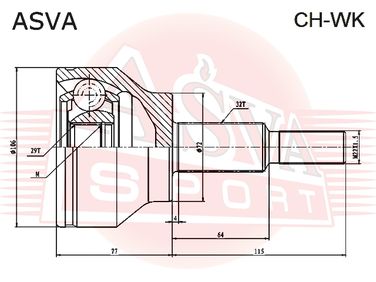 Asva CH-WK Шрус внешний | перед | - 2