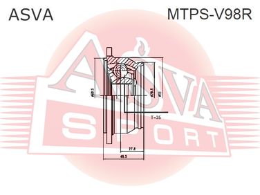 Asva MTPS-V98R Снят с производства, шрус карданного вала - 2