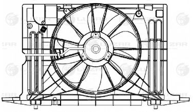 Luzar LFK 1914 Э/вентилятор охл. с кожухом для а/м Toyota Corolla (07-)/Auris (09-) 1.4i/1.6i - 3