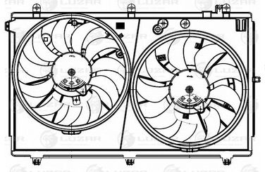 Luzar LFK 1162 Э/вентиляторы охл. c кожухом (2 вент.) для а/м Mitsubishi Outlander (12-) 2.0i/2.4i - 3