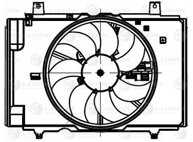 Luzar LFK 14KA Э/вентилятор охл. с кожухом для а/м Nissan Juke (10-) 1.6i - 3