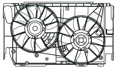 Luzar LFK 19R4 Э/вентиляторы охл. с кожухом (2 вент.) для а/м Toyota RAV 4 (06-) 2.0i - 4