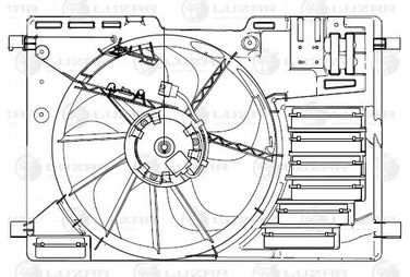 Luzar LFK 1005 Э/вентилятор охл. с кожухом для а/м Ford Kuga II (13-) 1.5t/1.6t - 3