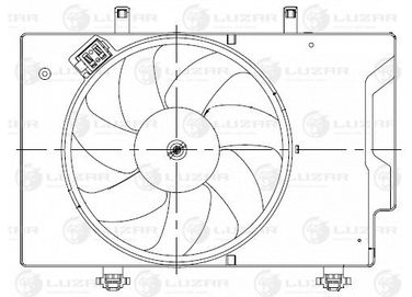 Luzar LFK 1061 Э/вентилятор охл. с кожухом для а/м Ford EcoSport (13-) 1.6i - 3