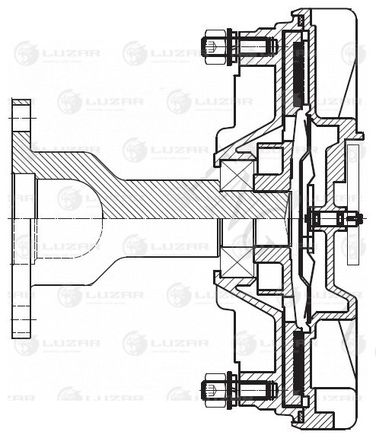 Luzar LMC 1208 Муфта вязкостная для а/м МАЗ c дв. ямз-7511.10,658.10 (без крыльчатки) - 3