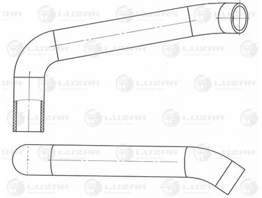 Luzar LPK 0323 Патрубки охл. для а/м ГАЗель Next Evotech 2.7 (epdm, кмпл., 2шт.) - 3