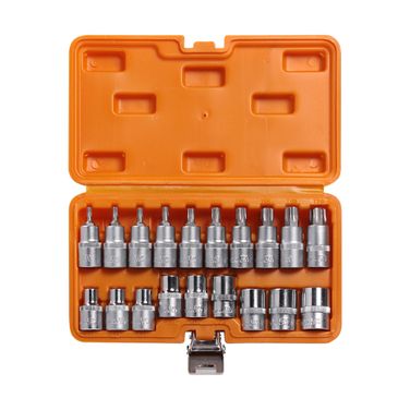 AIRLINE AT-BS-33 Набор головок 1/2 DR torx e10-e24 и головок со вставками torx t20-t70 длиной 55мм 19 предметов в кейсе - 1