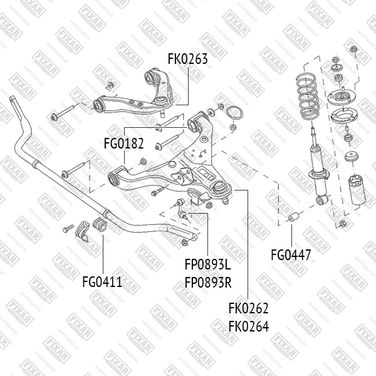 FIXAR FG0447 Сайлентблок рычага подвески | перед | - 2