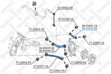 Stellox 56-03432-SX Рычаг зад. верх. п. MB w211 2.0-5.5/2.0 | прав | - 2