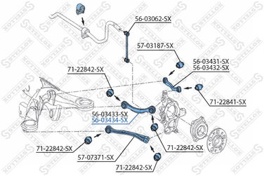 Stellox 5603434SX 56-03434-SX_рычаг задний верхний правый! MB w211 2.0-5.5/2.0-4.0cdi 02 | перед прав | - 2