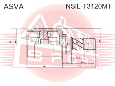 Asva NSIL-T3120MT Шрус внутренний | перед лев | - 2