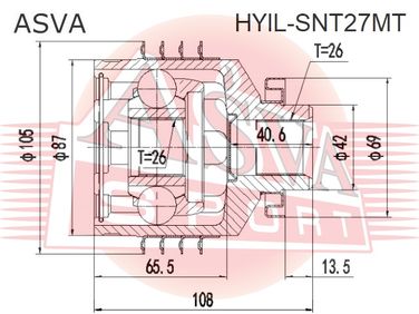 Asva HYIL-SNT27MT Шрус внутренний | перед лев | - 2