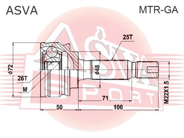 Asva MTR-GA Шрус внешний | зад прав/лев | - 2