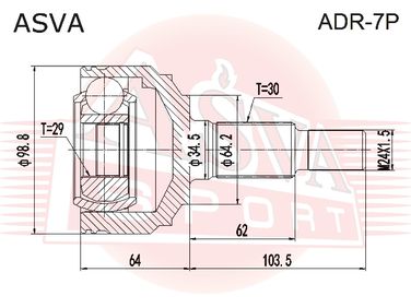 Asva ADR-7P Шрус внешний | зад прав/лев | - 2