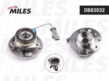 Miles DB83032 Ступица с подшипником передняя (5 отверстий) +abs, opel astra g/zafira a 98-05. - 2
