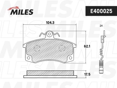 Miles E400025 Колодки тормозные ВАЗ 2110/2111/2112 передние с датчиком - 2
