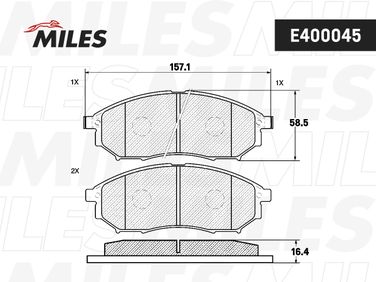 Miles E400045 Колодки тормозные nissan murano/pathfinder/qashqai/renault koleos передние - 2