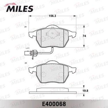 Miles E400068 Колодки тормозные audi a4/a6/volkswagen passat 97> передние - 2