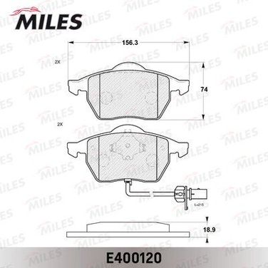 Miles E400120 Колодки тормозные а100 91>94/а6 95>97 передние - 2