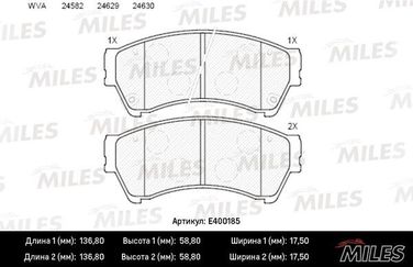 Miles E400185 Колодки тормозные mazda 6 1.8-2.5 08- передние - 1
