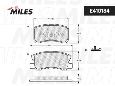 Miles E410184 Колодки тормозные дисковые | зад | - 2