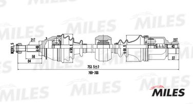 Miles GC02112 Привод в сборе renault logan i/sandero 1.2-1.6 04- прав. без ABS - 3