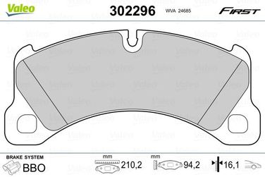 Valeo 302296 Колодки тормозные Перед | перед | - 2