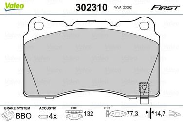 Valeo 302310 Колодки тормозные Перед | перед | - 2