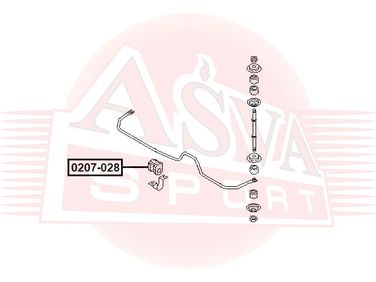 Asva 0207-028 Втулка стабилизатора | зад прав/лев | - 2