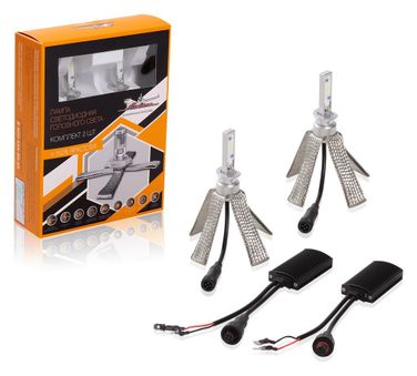 AIRLINE ALED-H1-01 Лампа H1 LED кмпл 2шт. светодиодная 12В 18Вт 6500к 5000Лм белая premium - 1