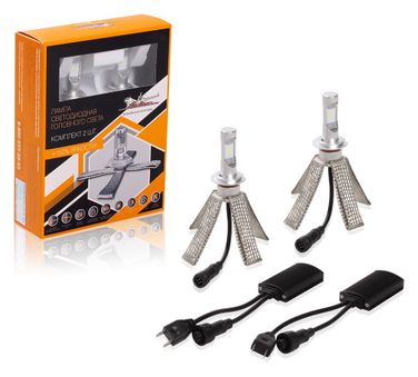 AIRLINE ALED-H7-04 Лампа H7 LED кмпл 2шт. светодиодная 12В 18Вт 6500к 5000Лм белая premium - 1