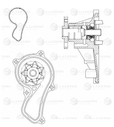 Luzar LWP 2321 Насос водяной для а/м Honda Accord (08-)/cr-v (07-) 2.0i [r20a] (lwp 2321) - 3
