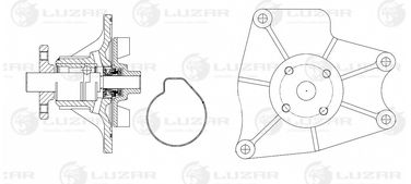 Luzar LWP 1132 Насос водяной для а/м Mitsubishi Pajero (90-) 2.8td/3.2di-d (lwp 1132) - 3