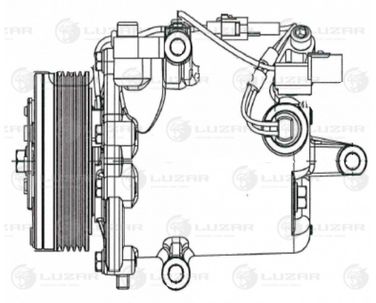 Luzar LCAC 1104 Компрессор кондиц. для а/м Mitsubishi Lancer x (07) 1.5i/1.6i - 3