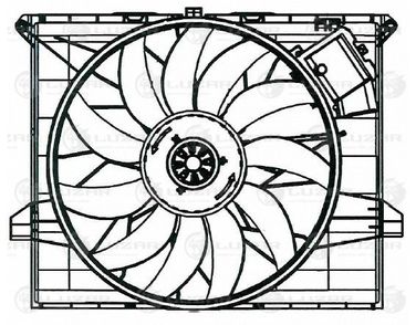 Luzar LFK 15164 Э/вентилятор охл. с кожухом для а/м Mercedes-Benz ML (w164) (05-)/gl (x164) (06-) (600w) - 3