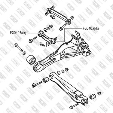 FIXAR FG0403 Комплект сайлентблоков рычага | зад | - 2