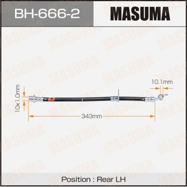 Masuma BH-666-2 Шланг тормозной masuma T- /rear/ auris, avensis / ade157l, zrt271l LH | зад | - 1