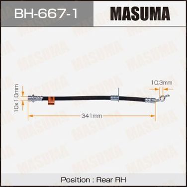 Masuma BH-667-1 Шланг тормозной masuma T- /rear/ avensis / zrt270l, zrt272w RH | зад | - 1