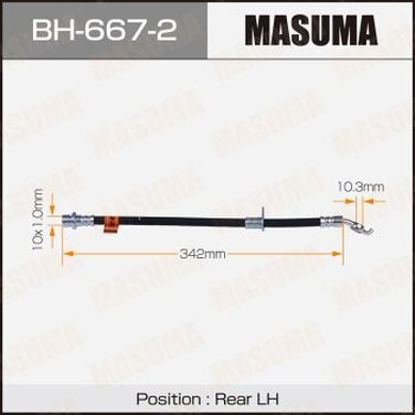 Masuma BH-667-2 Шланг тормозной masuma T- /rear/ avensis / zrt270l, zrt272w LH | зад | - 1