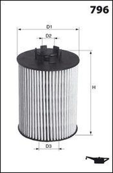 MECAFILTER ELH4477 Фильтр масляный вставка - 1