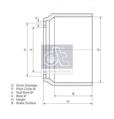 DT Spare Parts 10.13228 Brake Drum - 2