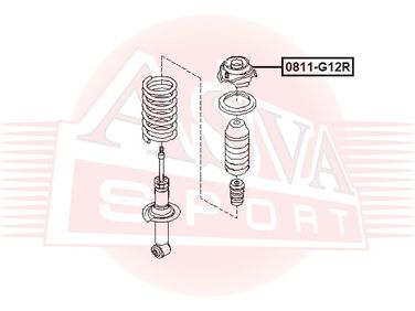 Asva 0811-G12R Опора амортизатора | зад | - 2