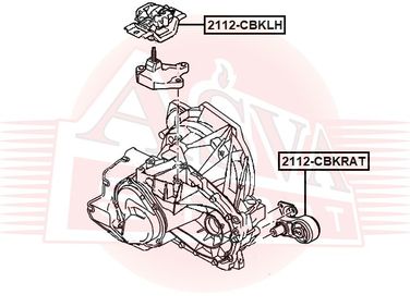 Asva 2112-CBKLH Подушка двигателя | зад лев | - 2