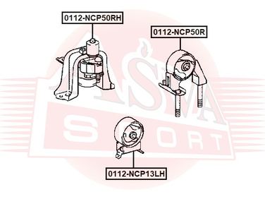 Asva 0112-NCP50R Подушка двигателя | зад прав/лев | - 2
