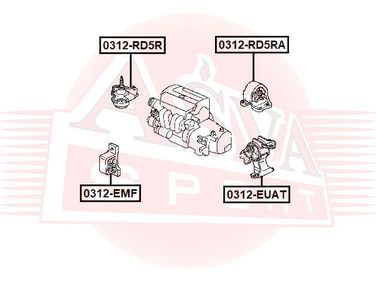 Asva 0312-EMF Подушка двигателя | перед | - 2